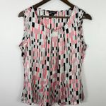 Notations Top L Pink Sleeveless Geometric Retro Bold Print Office Statement Y2K Photo 0