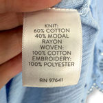 J.Jill  | Medium | Cornflower Blue Eyelet 3/4 Bell Sleeve Tunic Photo 6