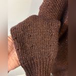 Loft Shimmer V-Neck Sweater in Metallic Bronze/Burgundy Size Large Photo 9