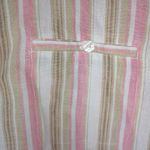 Chadwick's  14 Pink Tan Stripe Linen Top Plus Photo 3