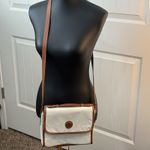 Esprit Vintage 90's  Cross Body Purse - White Pebble Texture with‎ Brown Trim Photo 1