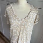 Nicole Miller Women's Beige V-Neck Linen Tee Size M Short Sleeve Casual Photo 2