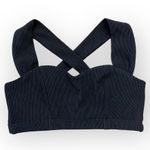 MINKPINK  black ribbed crop top bustiere, criss cross straps, stretchy, size S Photo 0