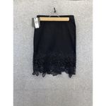 Iz Byer  Women's Skirt Crochet Hem Solid Black Size XS Lined Pull On Photo 1