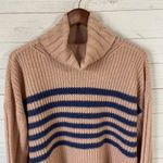 SO  Long Sleeve Cropped Turtleneck Sweater Juniors XS Pink/Peach Stripe Pullover Photo 1
