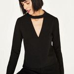 ZARA  V-Neck Cutout Tie Neck Top Photo 0