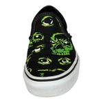 Vans Classic Slip-On Black Green Eyes in the Dark Glow Size 7 Monster Horror EUC Photo 3