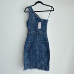 Retrofete Dress Womens XS Denim Fitted Belted Festival Boho Fringe Cowgirl Jean Blue Photo 7