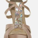 Johnathan Kayne Antarctica Jeweled Platform Sandal in Champagne Satin Size 5.5 N Photo 1
