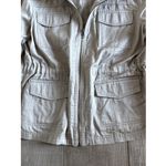 Caslon  By Nordstrom 100% Cotton Utility Style Jacket Lightweight Taupe‎ Sz L Photo 5