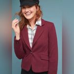 Anthropologie Cartonnier Burgundy Single-Button Blazer Jacket Photo 8