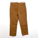 Lands' End LANDS’ END Mid Rise Slim Leg Chino Crop Pants Brown Cotton Cropped Chinos Work 8 Photo 11