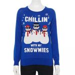 Well Worn Womens  Brand Chillin with My Snowmies Ugly Christmas Sweater - Sz S Photo 2