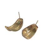 14K Two Tone Diamond Cut Half Hoop Earrings Photo 6