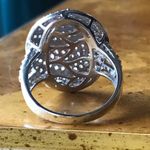 Natural Pink Sapphire Sterling Silver Cocktail Ring Size 10 Photo 5