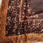 Talbots silk square scarf Top Wrap cheetah leopard crown Photo 3