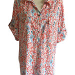 Coral Bay  Women's Short Sleeve top 3X Orange Blue White Photo 0