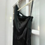 Calvin Klein Classic Black One Shoulder Satin Timeless Formal Party Dress Size 2 Photo 1