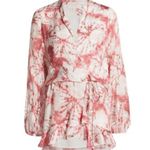 Rococo Sand Ava Rosewood Tie Dye Print Faux Wrap Ruffle Mini Dress Size M Size M Photo 5