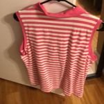 Tommy Hilfiger sleeveless striped heritage polo size xl pink and white top Photo 6