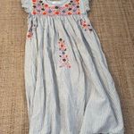 Pink Chicken Allegra & Luca Marabelle Blue White Stripe collab embroidery dress Size M Photo 0