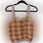 Blu Pepper Brand Boutique Fuzzy Pastel Crop Top Houndstooth Pattern Size Medium Photo 0