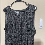 Peter Nygard  Sheath Dress Size 16 black white Ruched side stretchy jersey knit Photo 1