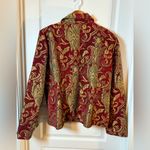 VTG ELLC Luxurious Red and Gold Patterned Blazer size XL Photo 6