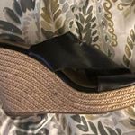 American Eagle 7 america Eagle black leather slip on wedges Photo 0