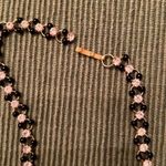 3 necklaces in black, black and gold, black and white colored EUC Photo 4