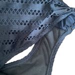 Kenneth Cole Crochet Look Bandeau Black One Piece Strapless Swimsuit NWTs Large Photo 10