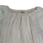 Elena Baldi Italy‎ 100% Silk Peasant Top Crochet Trim Bell Sleeve Blouse Size Lg Tan Photo 4