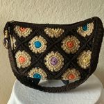 The Sak : Small Brown Floral Patch Crochet Bag/Purse Photo 0