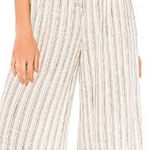 Blue Life  White Striped Strapless Linen Blend Wide-Leg Jumpsuit Photo 0