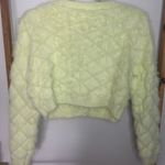 Faux Mohair Knitted Sweater Short Cardigan Fluffy size small Green Photo 2