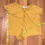 Rachel Zoe Women’s Large Yellow Button Linen Tie Short Sleeve Top Shirt Summer Photo 4