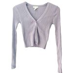 H&M  Light Purple Ribbed Knit Cardigan Sz S Photo 0