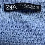 ZARA  Blue Ribbed Knit Cropped Long Sleeve Top Size M Photo 2