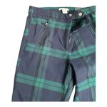 H&M  size 10 tartan plaid stretch blue green dress pants high rise straight leg Photo 3