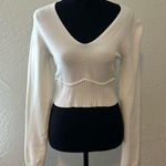 White long sleeve sweater crop top Size M Photo 0