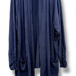 Torrid  Super Soft Knits Dark Blue Ruched Long Sleeve Open Cardigan‎ Sz 3X NEW Photo 0
