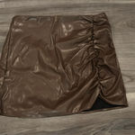 Cider  Brown Pleather Mini Skirt Photo 2