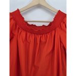 J.Crew  Women Off The Shoulder Orange Cotton Babydoll Smocked Dress Size 2 Photo 3