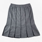 Vintage 1980s Drama Black White Houndstooth Check Wool Pleated Skirt Size 4 Photo 9