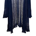 Ralph Lauren  Women's Cardigan Blue Linen Tie Front Crochet Long Sleeve Tunic 1X Photo 5