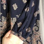 Lucky Brand  women 1/2 button down top small Blue Pink Paisley Bohemian Shirt Photo 5