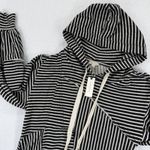 Pilcro Anthropologie Striped Hoodie Tunic XS Black White Cotton Drawstring Photo 1