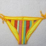 NEW Banana Moon rainbow stripes string tie up teens bikini bottom, size M Yellow Size M Photo 0