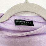 Naked Wardrobe  Mock Neck Ribbed Short Sleeve Crop Top Lavender‎ Size Large NWOT Photo 3