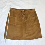 Hollister Y2K Mid-2000s Lace-Up Faux Suede High Rise Mini Skirt - Brown - 0 Photo 10